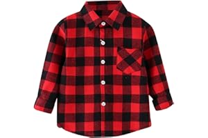 Kids Toddler Flannel Shirt Jacket Plaid Long Sleeve Button Down Shacket Baby Boys Fall Shirt Coat Outwear