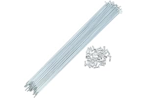 A ABSOPRO 36 Set 14G Bicycle Spokes 297mm Bike Wheel Spokes Galvanized Carbon Steel Silver Tone