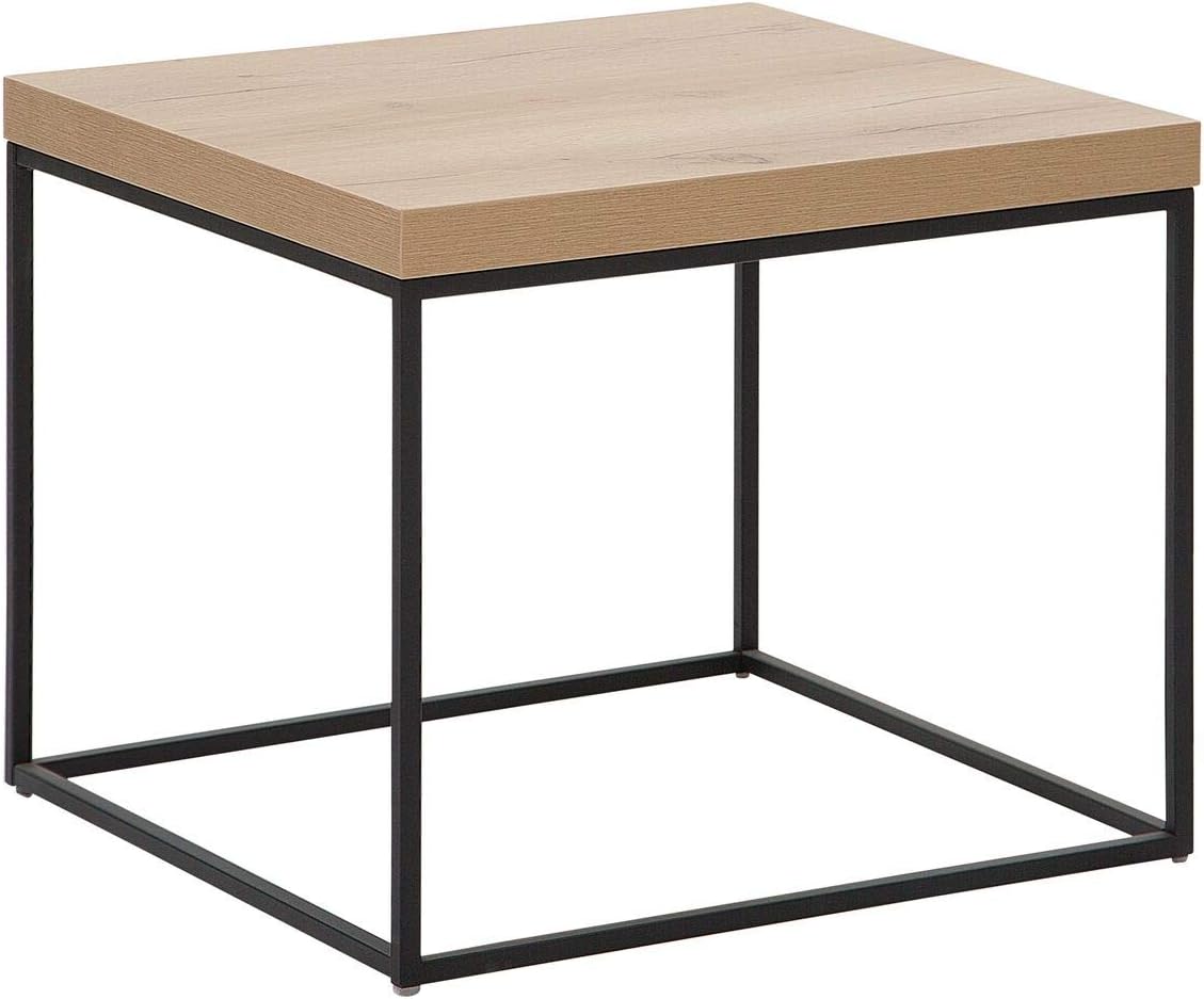 light wood and metal coffee table