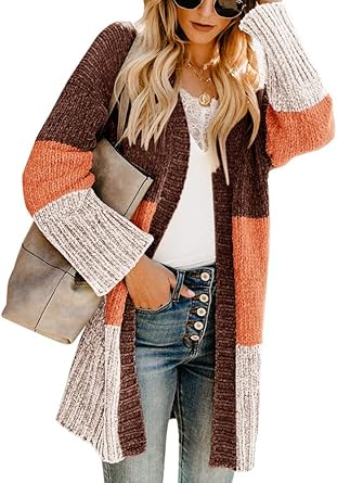 amazon color block cardigan