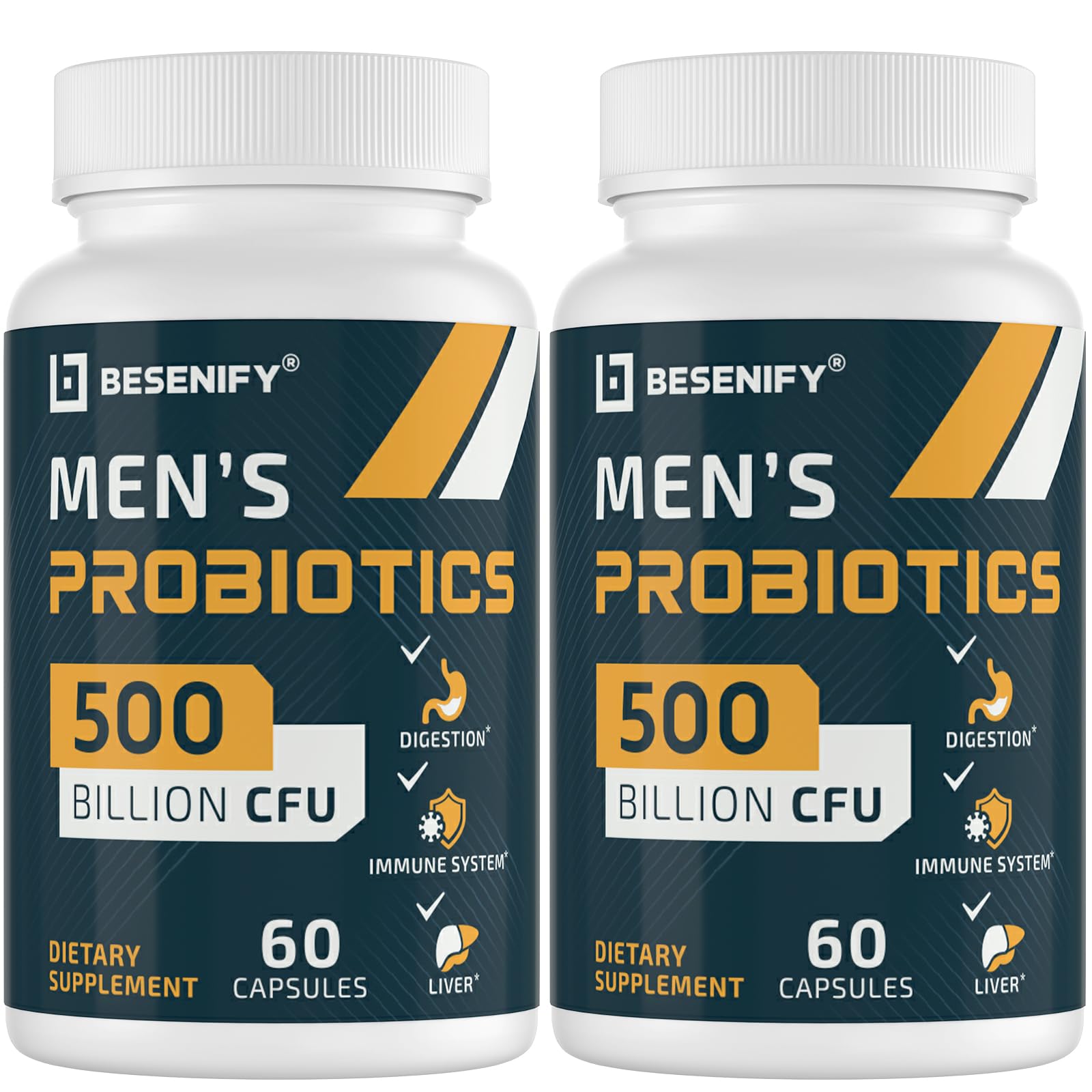 Probiotics for Men, 500 Billion CFUs & 12 Strains, Men's Probiotic with Turmeric, Cranberry, Goji - Probiotics for Digestive Health, Immune, Stomach, Bloating & Gut Health for Men, 120 Pro Biotics Cap Image
