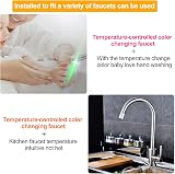 JReHuiG 2-Piece LED Water Faucet Tap 3-Color Temp Sensor Kitchen Bathroom Sink view 6