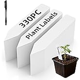 Cleangor 330Pcs Plant Labels with Marker Pen, 4" Plant Tags for Garden Waterproof, Reusable Plastic Plant Markers Garden Labels for Seedlings, Vegetables, Flowers, Gardening Organization Kit