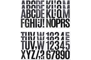 CMBBZZY 3 Inch Letter Stickers, 138 Pieces Self Adhesive Alphabet Number Sticker for Mailbox, House Number and Water Bottle, Waterproof Sticky Vinyl Symbol Stickers for DIY(12 Sheet Black)