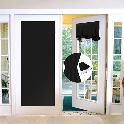 Maritown Blackout Door Curtain 1 Panel French Door Tie Up Shade