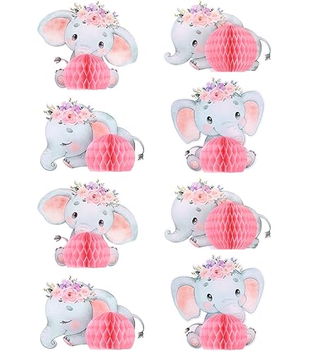 Baby Shower Elephant Diaper Cake Decorations Kit - Includes Ribbon, Plush Elephant, Gender Reveal Cards