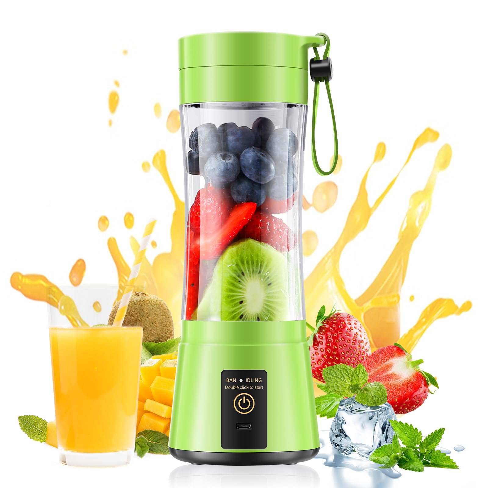 Photo 1 of Cordless Portable Personal Size Blender - Mini Blender Make Smoothies and Shakes, 380Ml BPA Free Travel Cup, Powerful Blending Suit in Office/Home/Gym