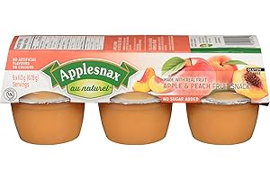 Applesnax Apple Peach Fruit Snack, 6 Count