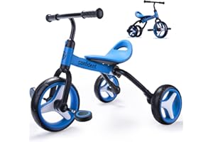 XIAPIA 3 in 1 Tricycle for Toddler Age 2-5, Folding Toddler Bike& Toddler Tricycle& Baby Balance Bike with Adjustable Seat and Detachable Pedal. Ride-on Toys for Boys Girls Birthday