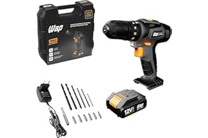 WAP Parafusadeira e Furadeira com Impacto à Bateria 12V BPFI-12K4, Kit de 13 Acessórios e Maleta, Torque 18 Níveis, Bivolt