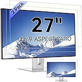 [2-Pack] 27 Inch Computer Blue Light Blocking Screen Protector for 16:9 Widescreen Monitor, Anti Glare Anti-UV Eye Protection Desktop PC LED Monitor Filter, Removable Anti-Scratch Screen Film 27in