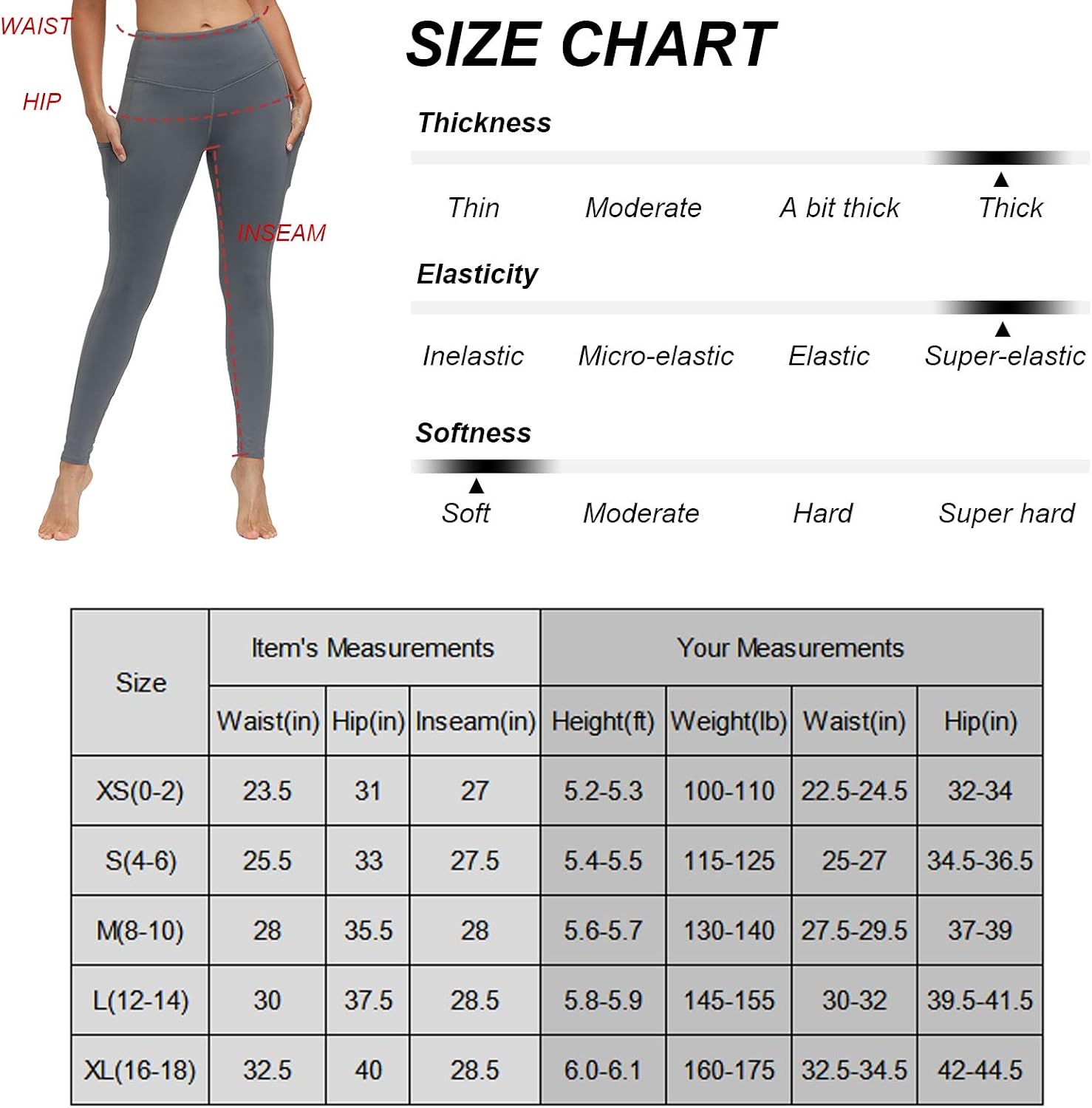 Libin Women's Fleece Lined Leggings Winter High Waisted Yoga Pant Inner Pocketed Thermal Running Tigths: Clothing
