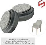 SUL Castor Caster Cups 8pk Grey 50mm Felt Pad Non Slip Floor Protector Glide view 6