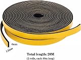 GUKOY Weather Stripping Self Adhesive Foam Tape 6mm x 1.5mm 20m Black view 2