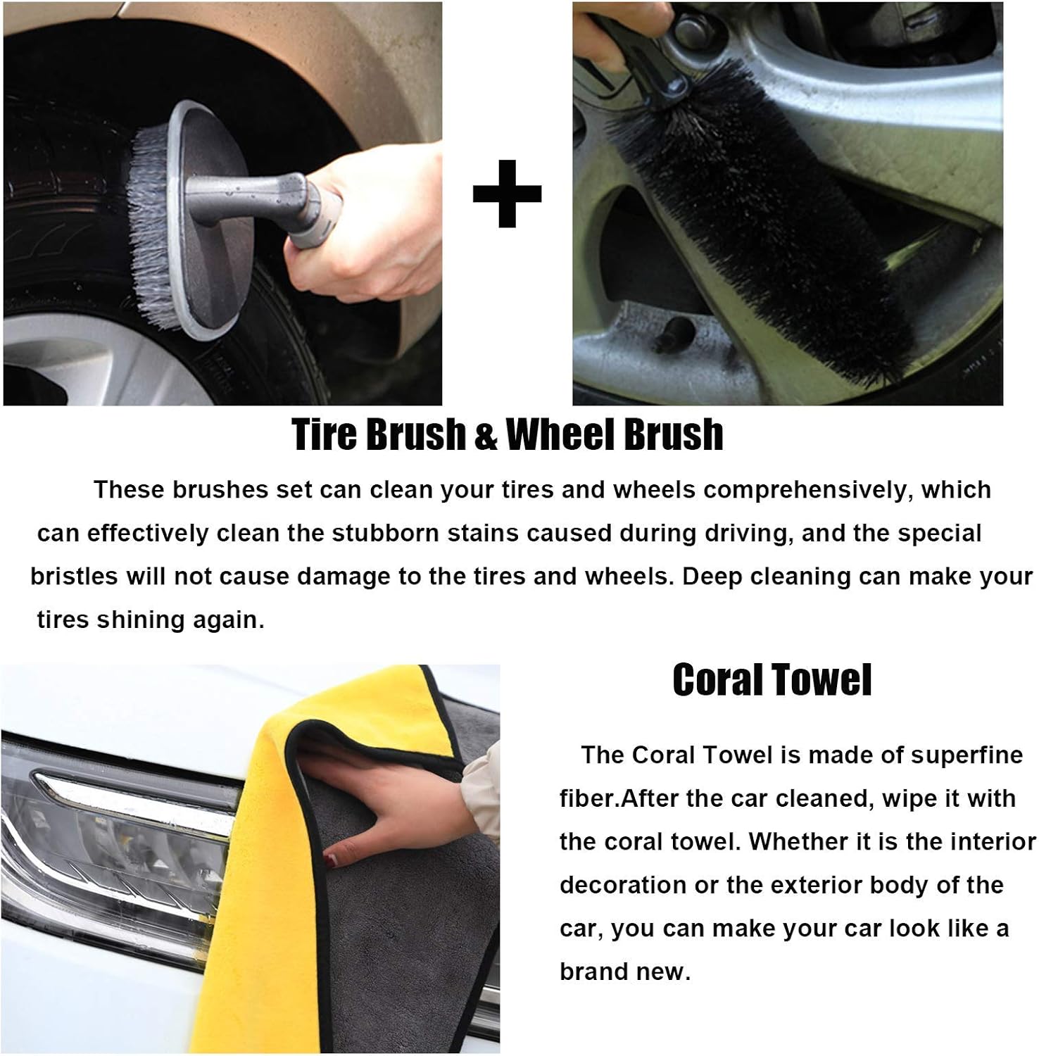 14 Pcs Car Wash Kit,ELAMSICO Car Cleaning Kit Interior and Exterior,Car Accessories-Detailing Brush,Cleaning Gel,Microfiber Cleaning Cloth,Car Wash Mitt,Duster, Squeegee,Tire Brush-Sturdy Storage Box: Automotive