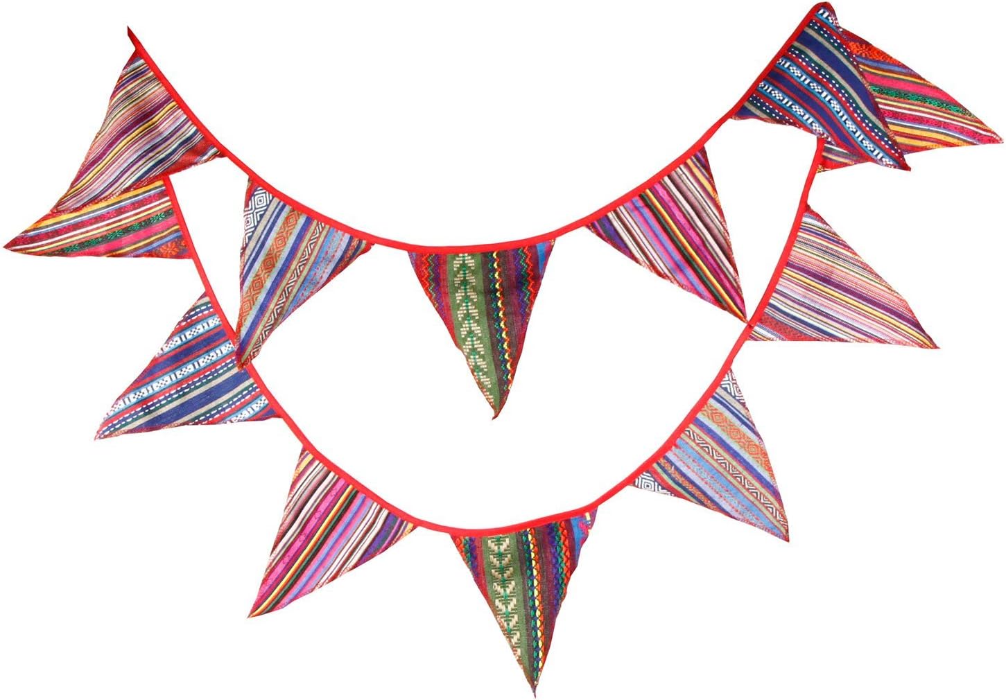INFEI Gypsy Style Fabric Flags Outdoor Tent Banner Buntings Garland Wedding Birthday Party Decoration