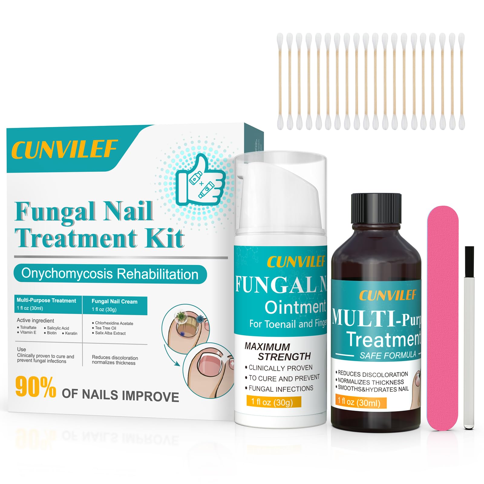 Photo 1 of Toenail Fungus Treatment, 25% Undecylenic Acid Nail Repair Liquid 30ML & Clarus Tolnaftate 1% Toenail Fungus Cream 30g Set for Yellow toenails, Damaged Nail treatment extra strength with Tea Tree Oil