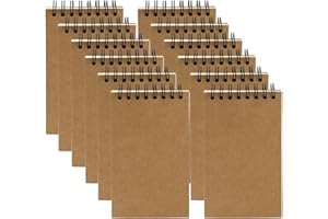 Aacehlh 12 Pack Pocket Notebooks, 3x5 Small Notepads, Mini Spiral Notebooks, 60 Sheets/120 Pages,Lined College Ruled Paper, Memo Pads for Home, Office, School or Travel (Kraft)