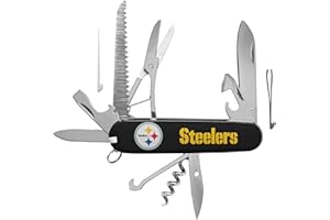 NFL Classic Pocket Multi Tool - 15-Piece Stainless Steel Multi Purpose Tool Set - Foldable, Portable, Emergency Multi-Tool Se