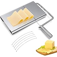 Cheese Slicer with Stainless Steel Wire, Kitchen Food Slicer, Multifunctional Cutter for Cheese Butter, 5 Replacement…