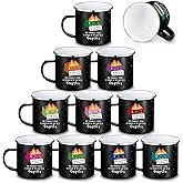 Sieral Valentines Dumpster Fire Enamel Mug Bulk Employee Appreciation Gifts 12oz Funny Coffee Tumbler Cups Thank You Gift for Coworker Nurse Team Teacher Staff Party Favor(Black,10 Pcs)