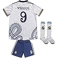 LeenBD Kylian No #9 Madrid Special White Dragoon Edition Kids Soccer Jersey Shirts Football Futbol Socks Set Youth Sizes