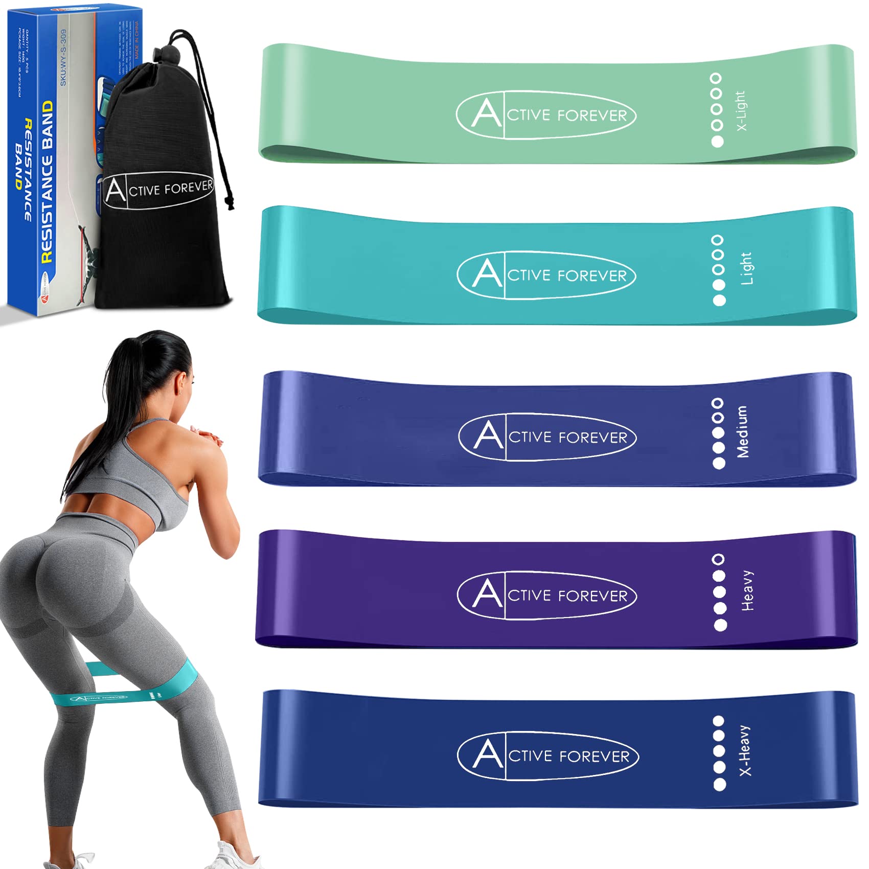ACTIVE FOREVER Resistance Band, Pull up Assist Band, Fitness Band, Suitable for Muscle Stretching, Yoga, Exercise(Blue)