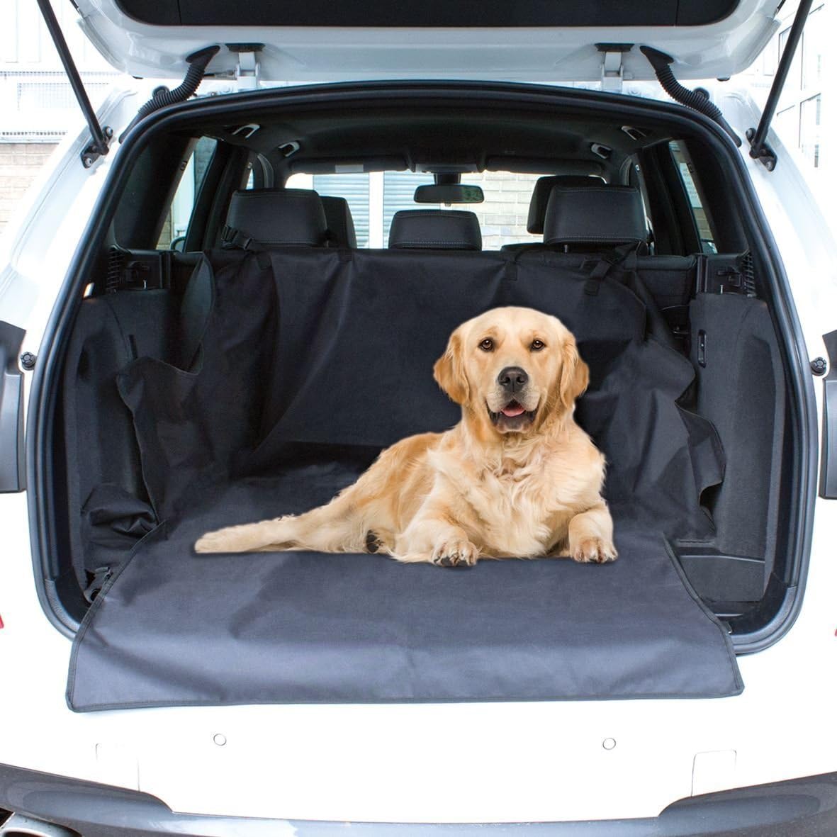 SHINE Car Rear Back Seat Cover Boot Protector Pet Cover Liner Protector Durable- Heavy Duty, Black - Image 5