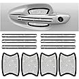 Bling Car Door Handle Protector, Bling Car Door Handle Sticker Anti-Scratch, Universal Car Door Handle Protective Cover, Shiny Rhinestone Car Decor Accessories for Women (Black&White)