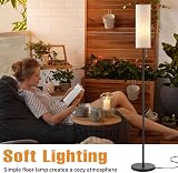 Aooshine Floor Lamp Modern Linen Shade 64 Tall Reading Light with Bulb view 8