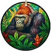 Rigufu 2025 Christmas Ornament – Silverback Gorilla Ornament, Jungle Wildlife Holiday Tree Decoration, Exotic Animal Keepsake Gift