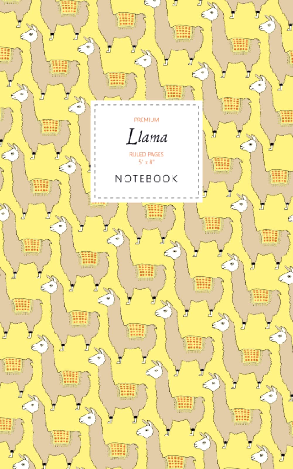 Llama Notebook - Ruled Pages - 5x8 - Premium (Yellow)