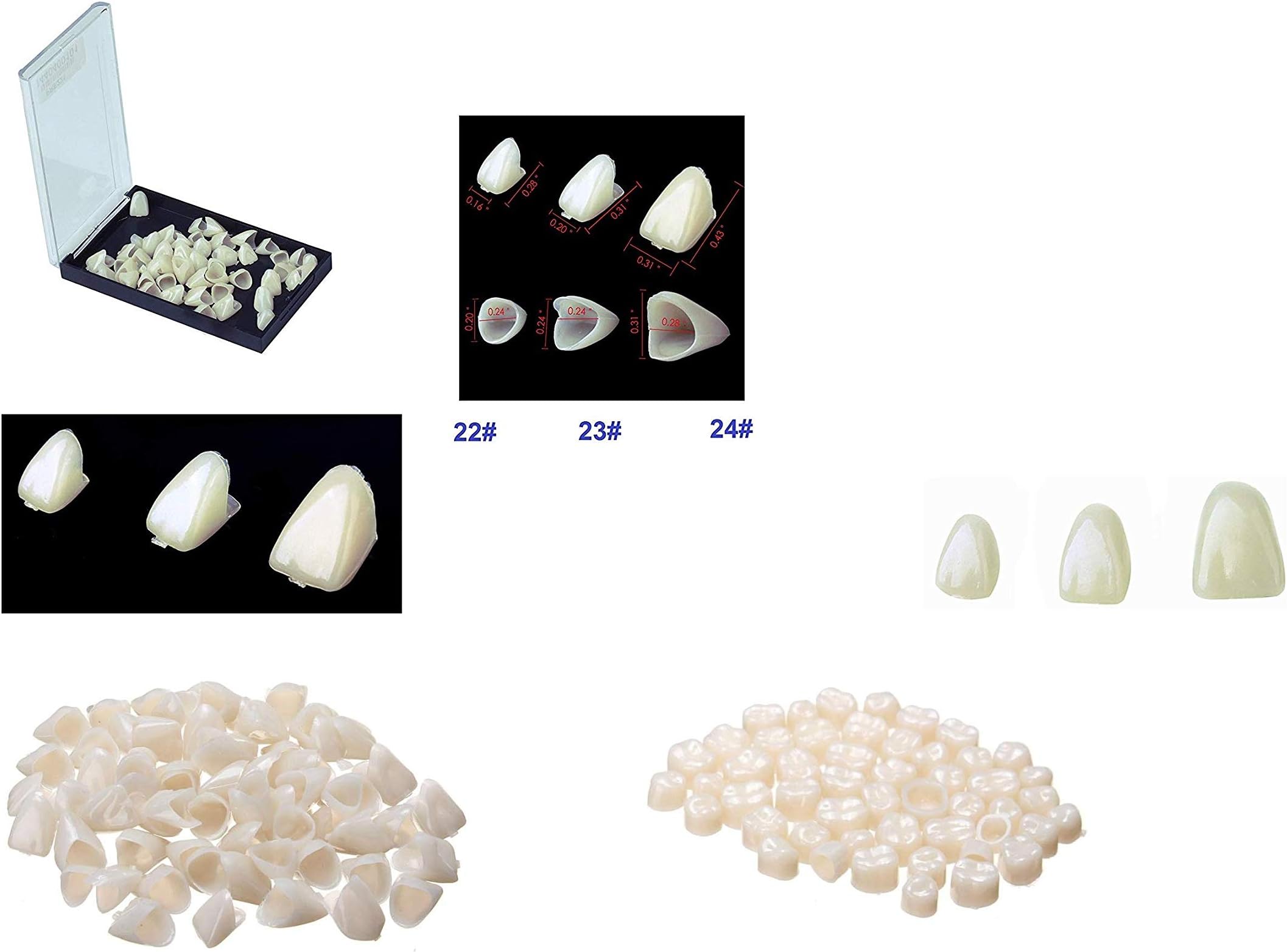 IVORIE Dental Temporary Crown for Anterior Teeth 22# 23# and 24#