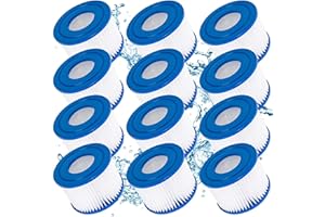 HIHEPA 12 Pack Type VI Hot Tub Filter Cartridges,Swimming Pool Filter Replacement Cartridge,Compatible with Lay-Z-Spa,SaluSpa Coleman,Bestway,SaluSpa 90352E,58323,58323E,53323