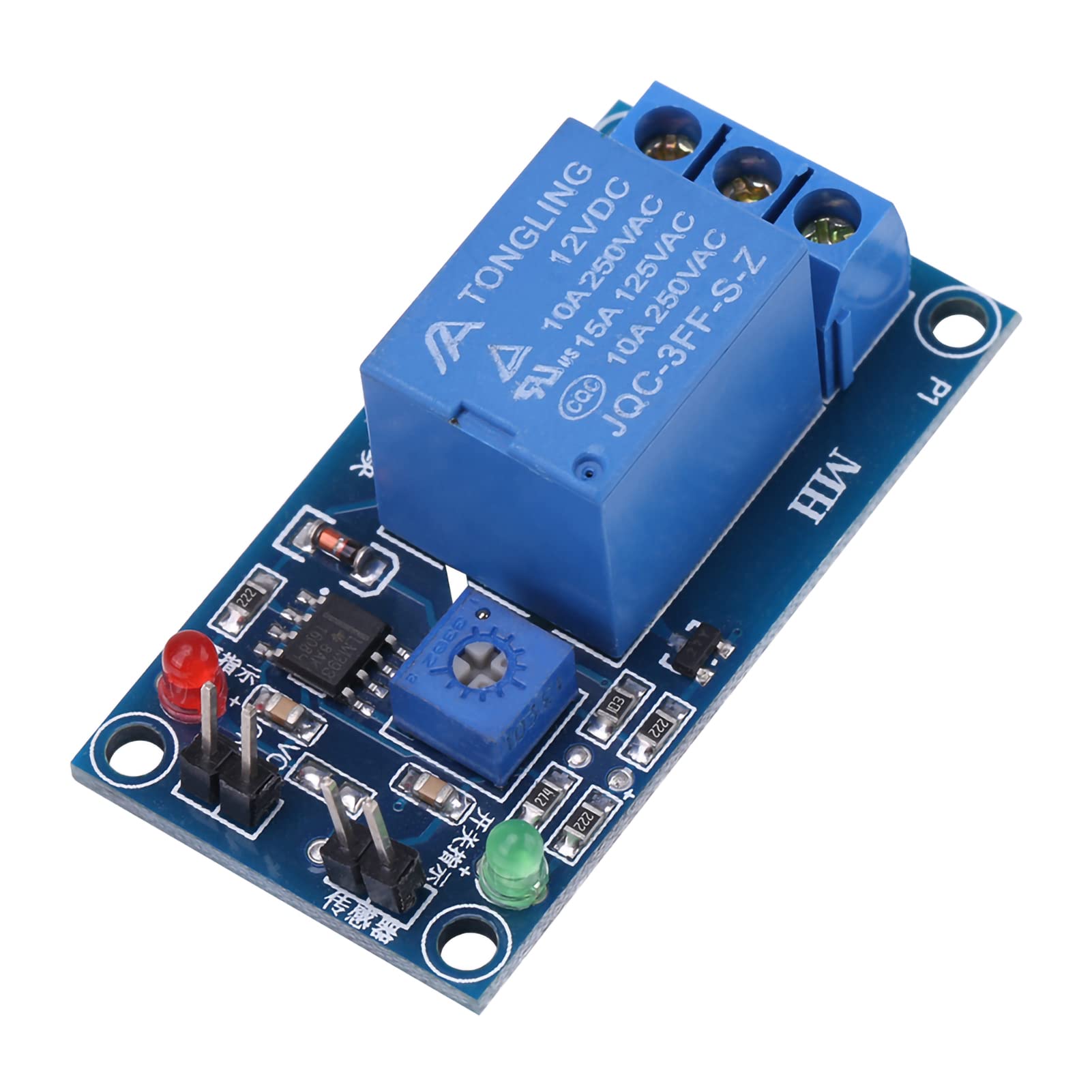 Raindrops Sensor, 12V Rain Dectection Module Adjustable Rain Sensor Controller Relay for Weather Monitoring
