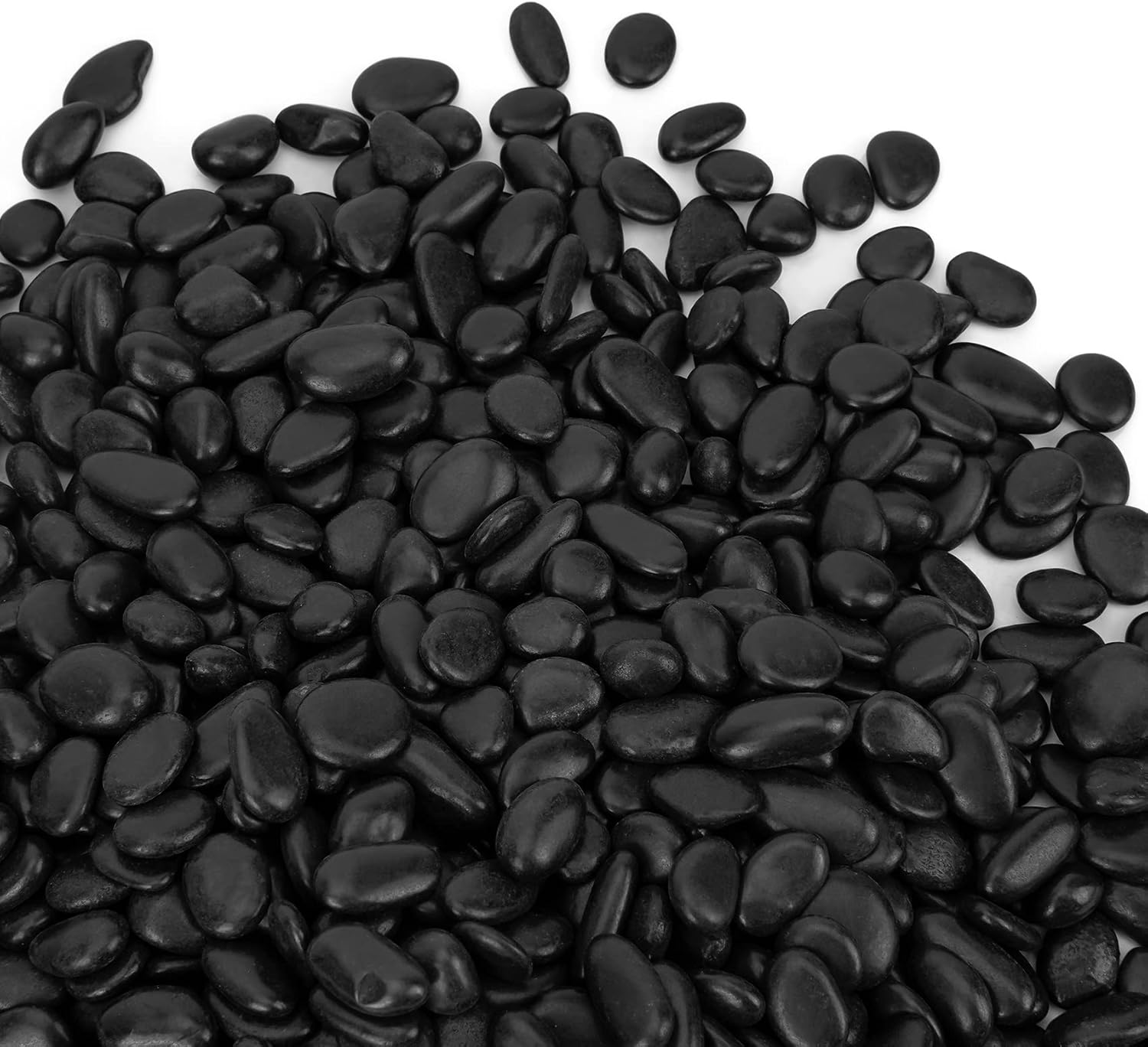 Hardscaping Materials - Mr. Fireglass Black Polished Pebbles, 3/8