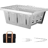 Naturehike Camping Charcoal Grill for IGT Table, Folding Barbecue Grill with Tongs &amp; Carry Bag, Portable BBQ Grill for Outdoor Car Camping Cooking Tailgating