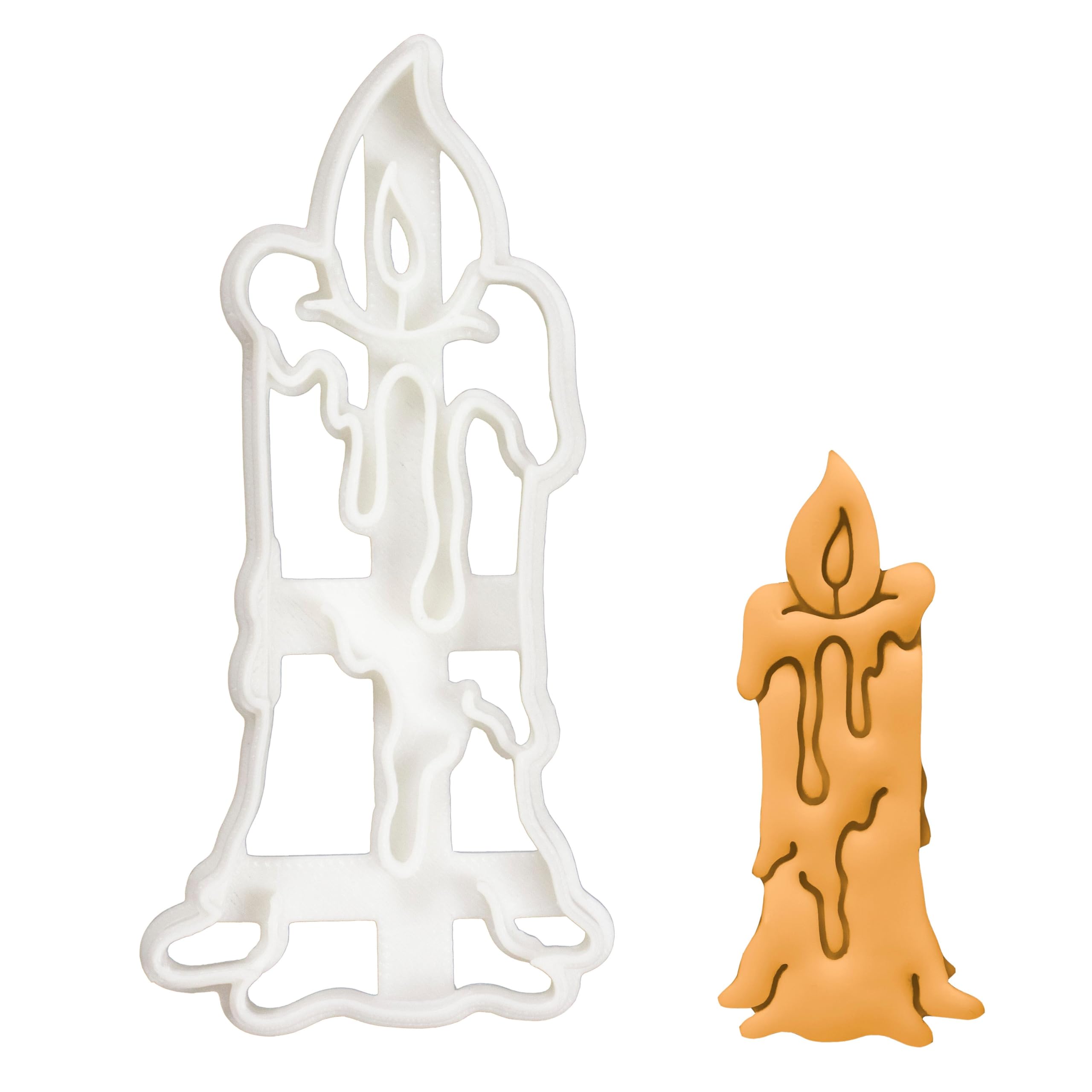 BAKERLOGY Witch Candle Cookie Cutter - Detailed Biscuit Cutter Design for Baking and Crafts, Ideal on Fondant, Dough, Clay
