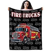 Fire Truck Blanket, Fire Engine Gifts Toys for Kids, Soft Blanket for Boys Girls Room Decor, Cozy Throw Blankets Christmas Birthday Gifts for Toddlers Teens Couch Bed 60" X 50"