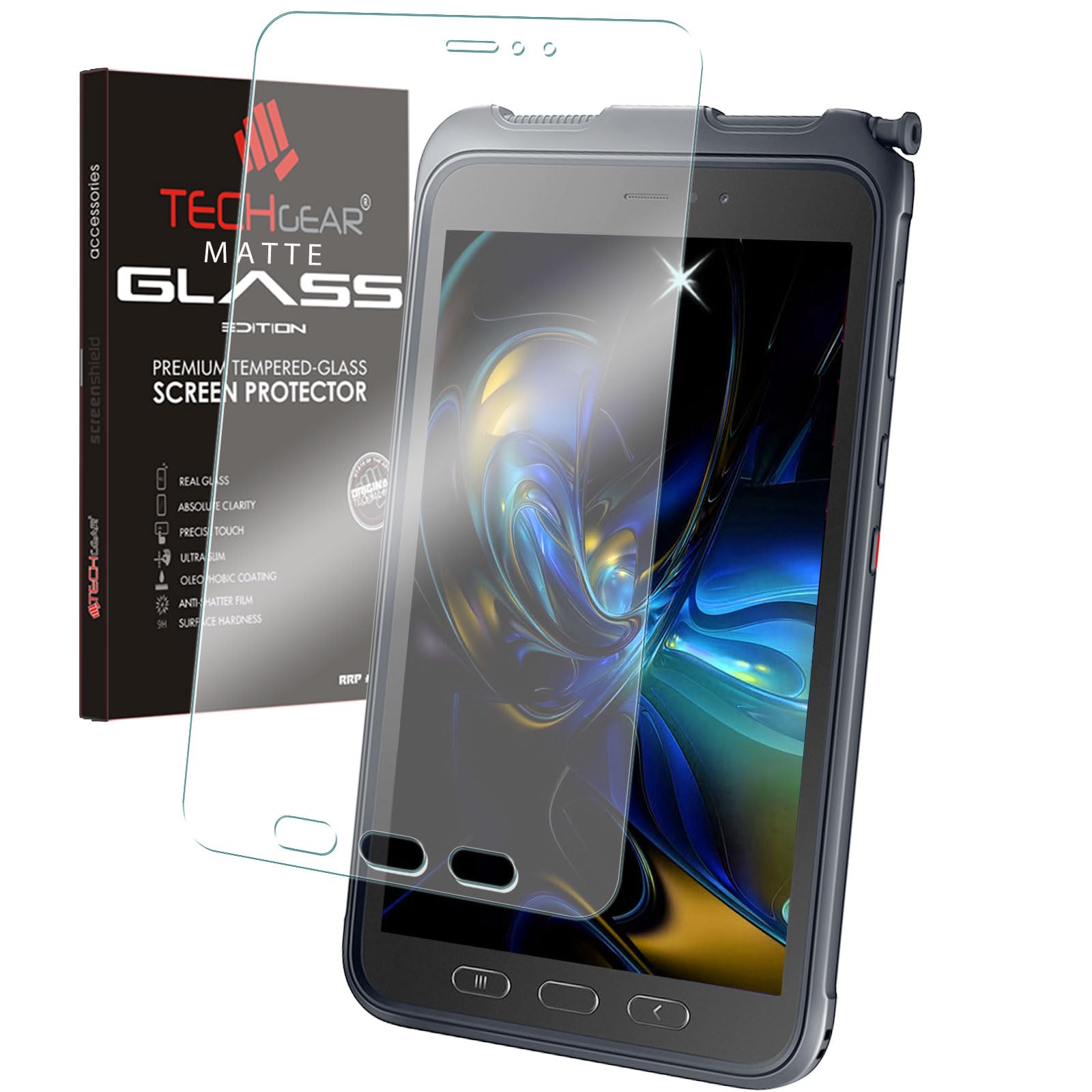 TECHGEAR Anti Glare Galaxy Tab Active 3 8" MATTE Glass Edition, Tempered Glass Screen Protector [9H Toughness] [Scratch-Resistant] Designed For Samsung Galaxy Tab Active 3 SM-T570 / T575 / T577