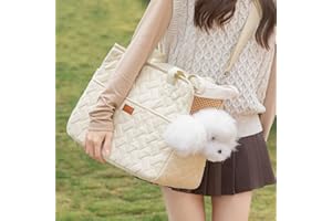 SSAWCASA Dog Carriers for Small Dogs, Dog Purse Travel Carrying Bag, Puppy Carrier 0-15 lbs with Pockets Breathable Mesh, Collapsible Soft Small Pet Cat Kitty Rabbit Travel Tote Bag for Outdoor Vet Car