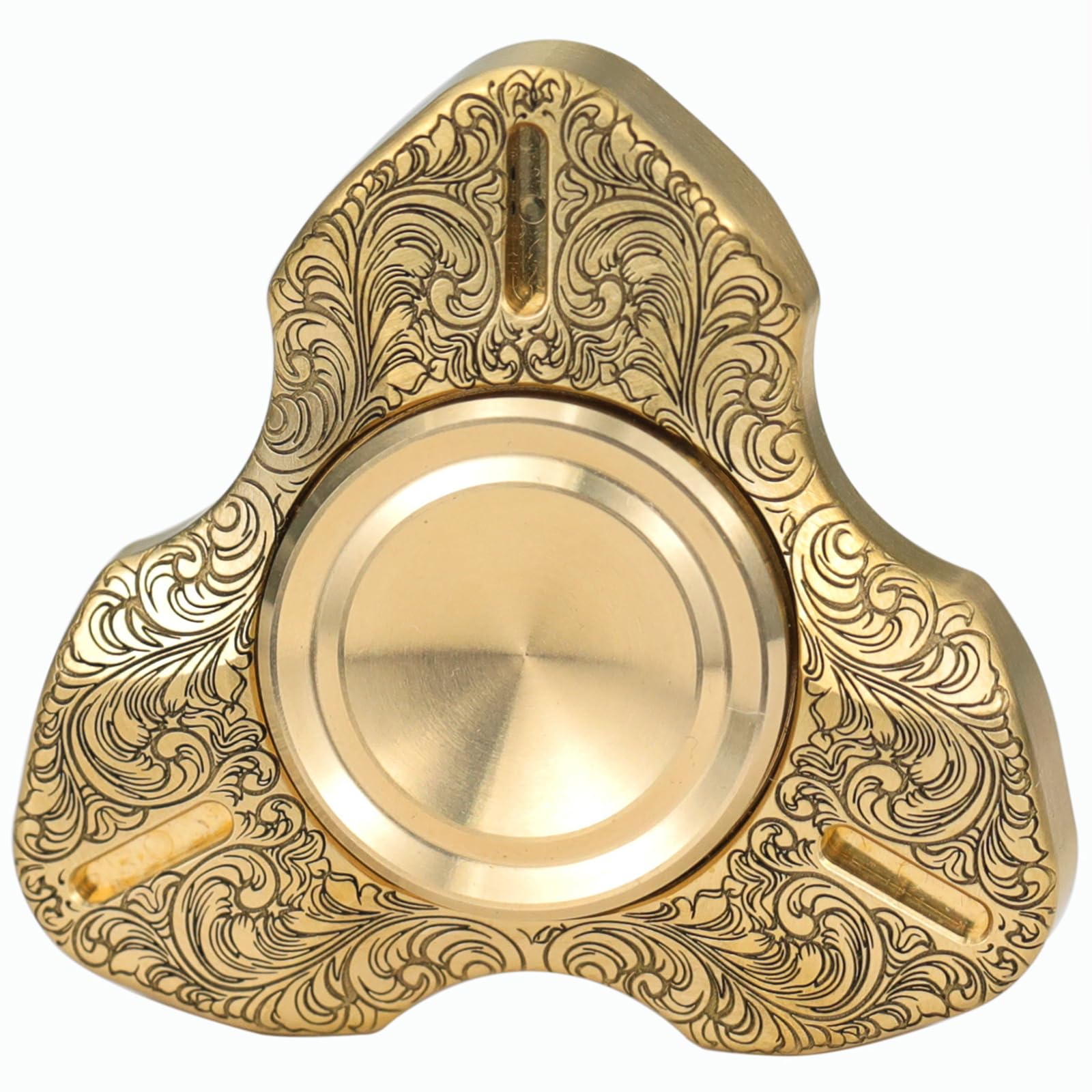 Photo 1 of FREELOVE Metal Fidget Spinner, Brass Heavy, Long Spinning Toys, Cool Silent, Small Mini 2nd Fox Figette Spiner for Adults Men Anxiety, Quiet Bearing, Relief Brass