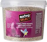 Extra Select Sunflower Hearts Bird Food Husk-Free High Energy 5 Litre Bucket