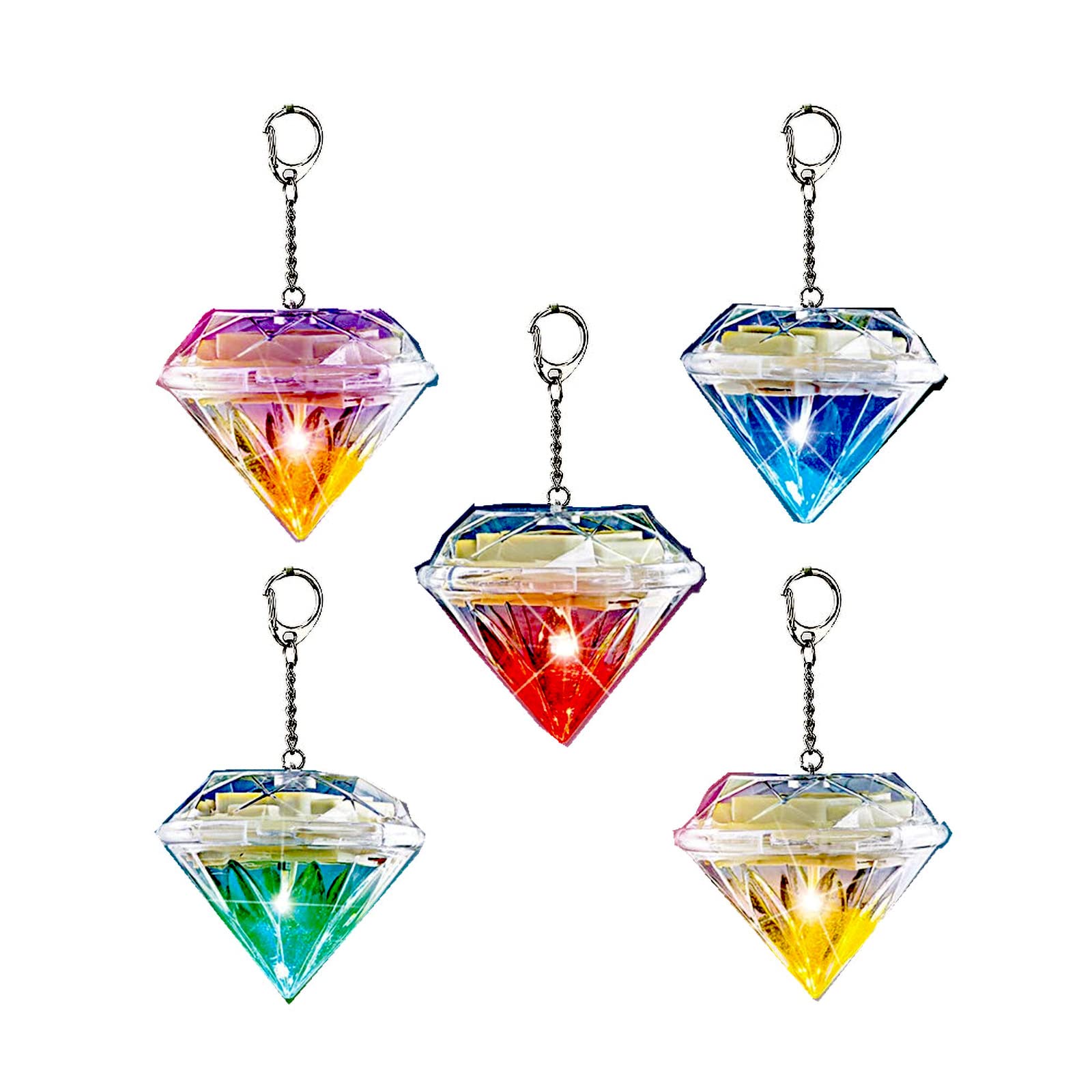 Sunboia Solar Diamond Hanging Lights, Solar Garden Lights,5 Pack RGB 7 Color Changing LED Decorative Lamps for Patio Garden Tree Walkway Lawn Yard Fence Deck