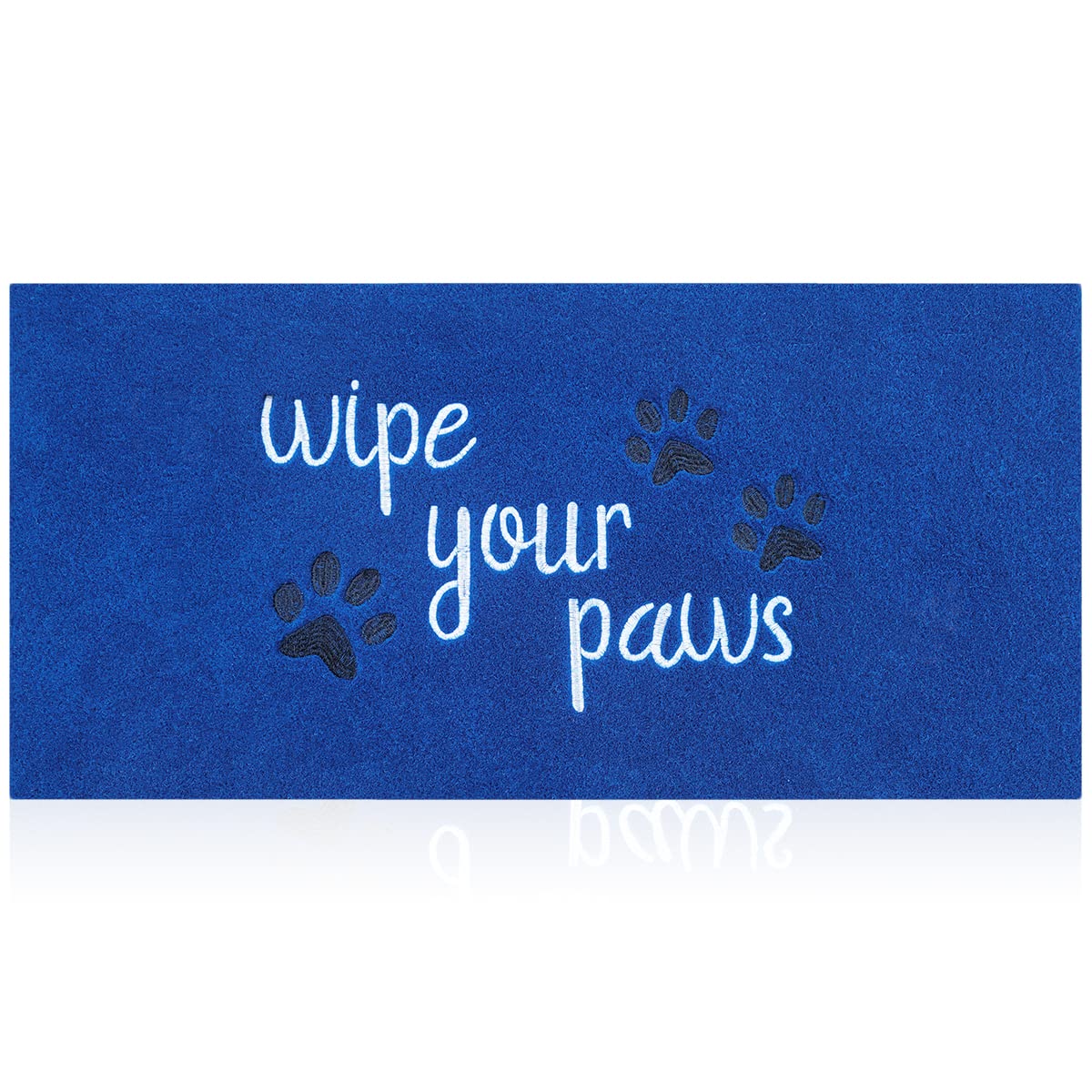 HLFMVWE Large Outdoor Front Door Mat Wipe Your Paws Doormat Inside Outside Mats Entryway Welcome Mats Non Slip Rubber Backing Funny Indoor Door mats Dog Mat for Porch,Blue 120x 45 cm