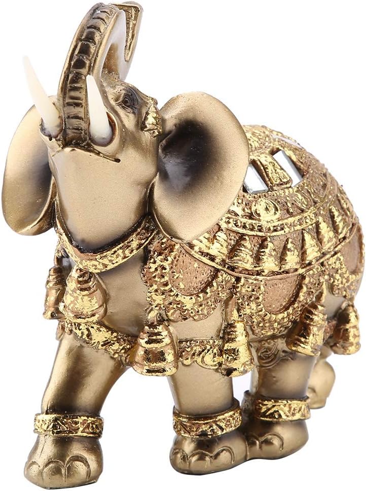 Statue d'Éléphant en Résine Doré Sculpture d'Éléphant Collection Portebonheur Figurine Cadeau Statue d'Éléphant en Résine Doré Sculpture d'Éléphant Collection Portebonheur Figurine Cadeau