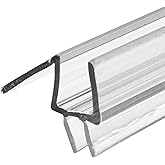 Prime-Line M 6258 Frameless Shower Door Bottom Seal for 3/8 In. Thick Glass Doors &ndash; Stop Shower Leaks and Create a Water Barrier, 36 In., Clear Vinyl (Single Pack)