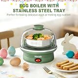 Macook Egg Cooker & Steamer 7 Egg Capacity 350W Green with Tray view 3