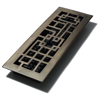 Decor Grates AB414-RB 4-Inch by 14-Inch Abstract Floor Register, Solid Brass with Rubbed Bronze Finish