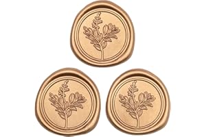 Uwilowe 60 Pcs Gold Wax Seal Stickers, Stamp Seal Envelope Stickers - Perfect for Wedding Invitation, Gift Box Craft Wrapping, Christmas Cards Decor